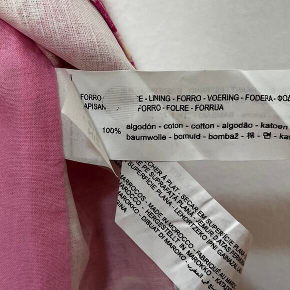 ZARA Floral Faux Wrap Mini Slip Dress Size L Pink Multicolor Barbie Coquette - Picture 11 of 11